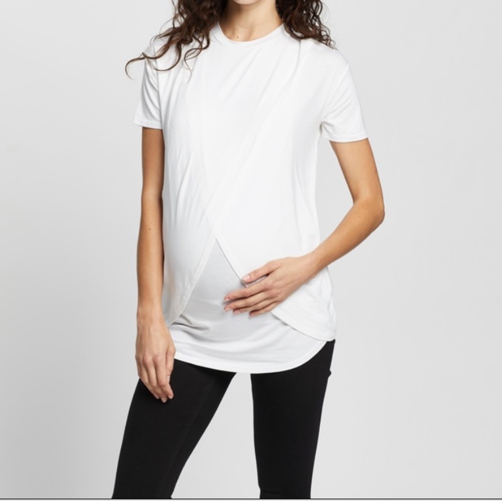 Topshop short sleeve drape maternity nursing tee